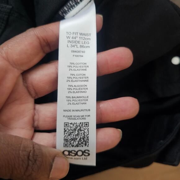 Asos Black Men Jeans Size 44x34 - Picture 5 of 6